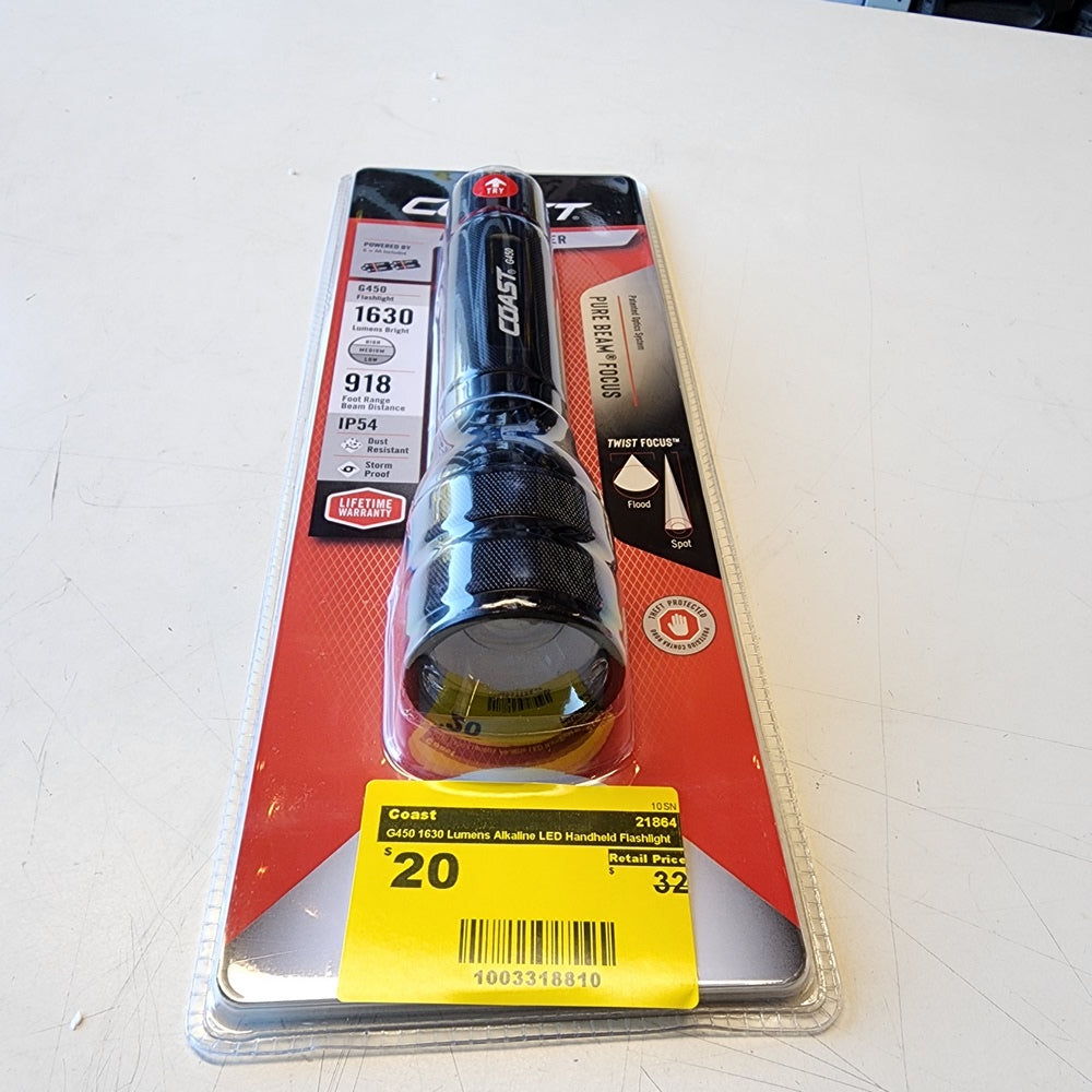 G450 1630 Lumens Alkaline LED Handheld Flashlight (21864) G450 1630 Lumens Alkaline LED Handheld Flashlight (21864)